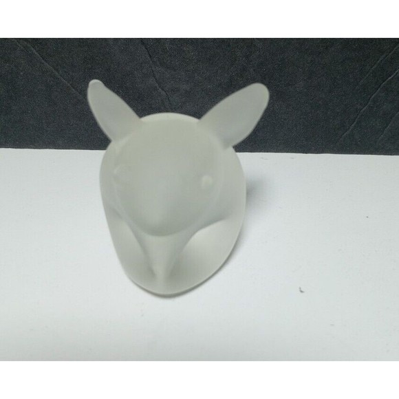 Hand-Blown Frosted Art Glass Bunny Rabbit Figurine Paperweight Easter - Picture 2 of 8